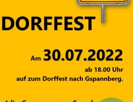 Dorffest am Samstag, den 30.07.2022 