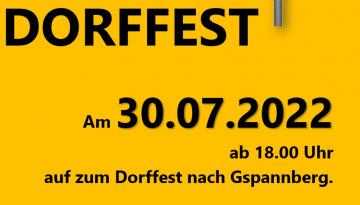 Dorffest am Samstag, den 30.07.2022 