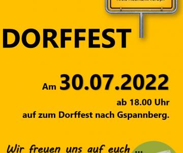 Dorffest am Samstag, den 30.07.2022 