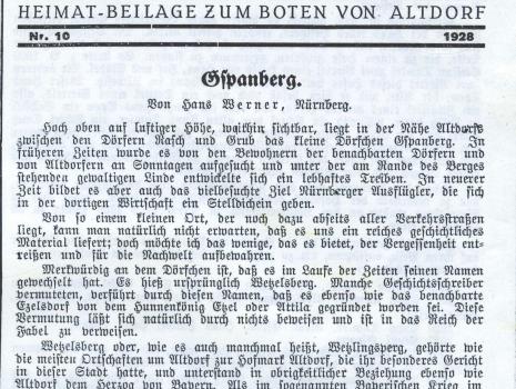 aus den Jahre 1928 - Das Dörfchen Gspannberg ...
